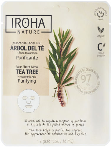 Iroha Nature Tea Tree + Hyaluronic Acid Puhdistava kangasnaamio